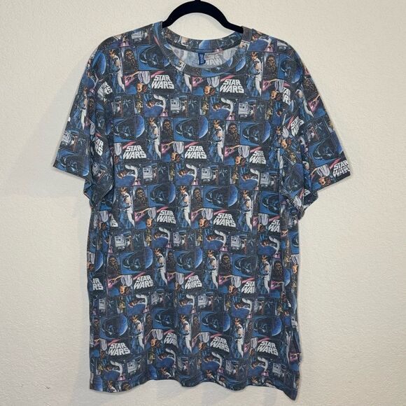 Star Wars Divided H&M Graphic Allover Tee Shirt Top Size XL - Picture 1 of 3